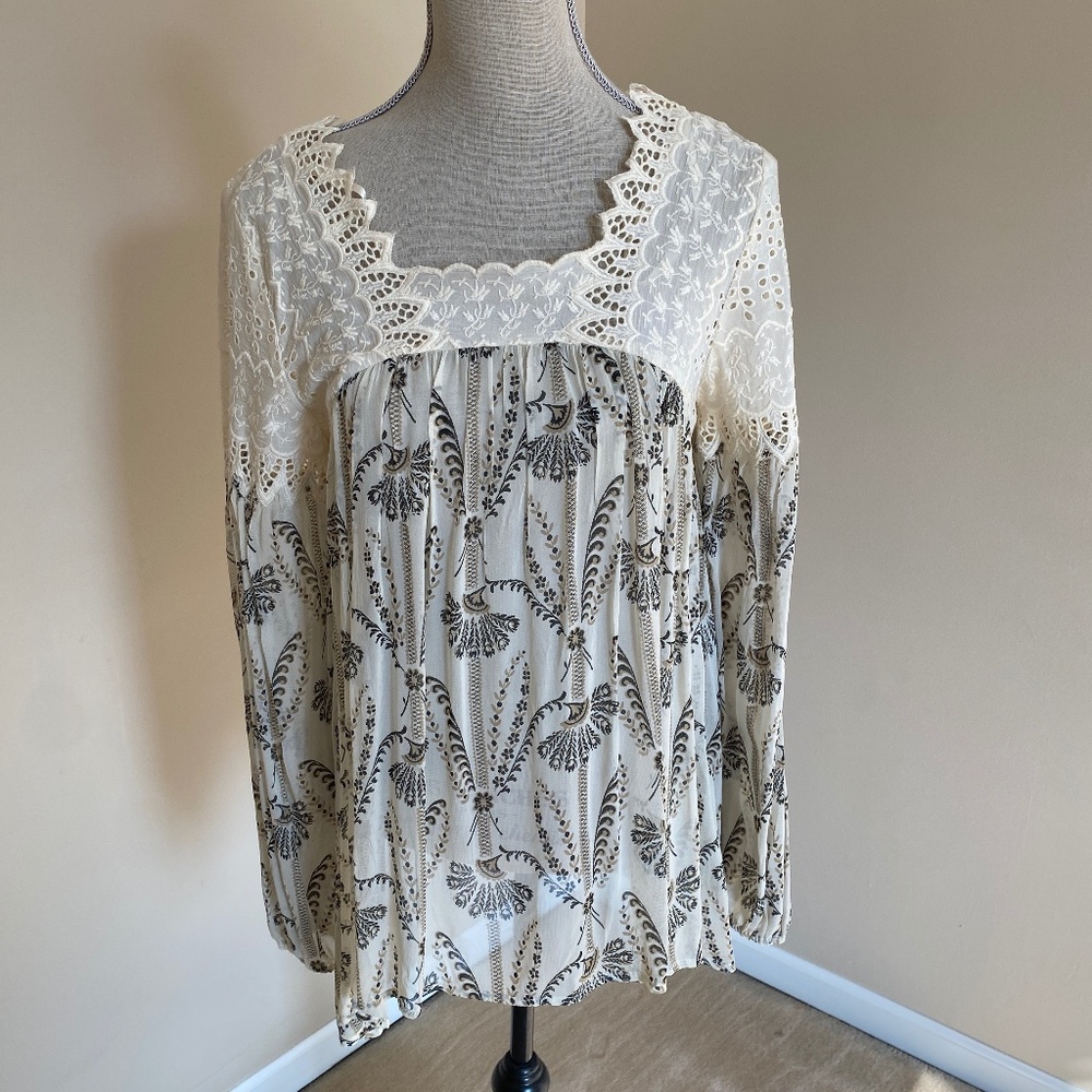 NWT Anthropologie by Floreat Cantata Peasant Blouse Size 4